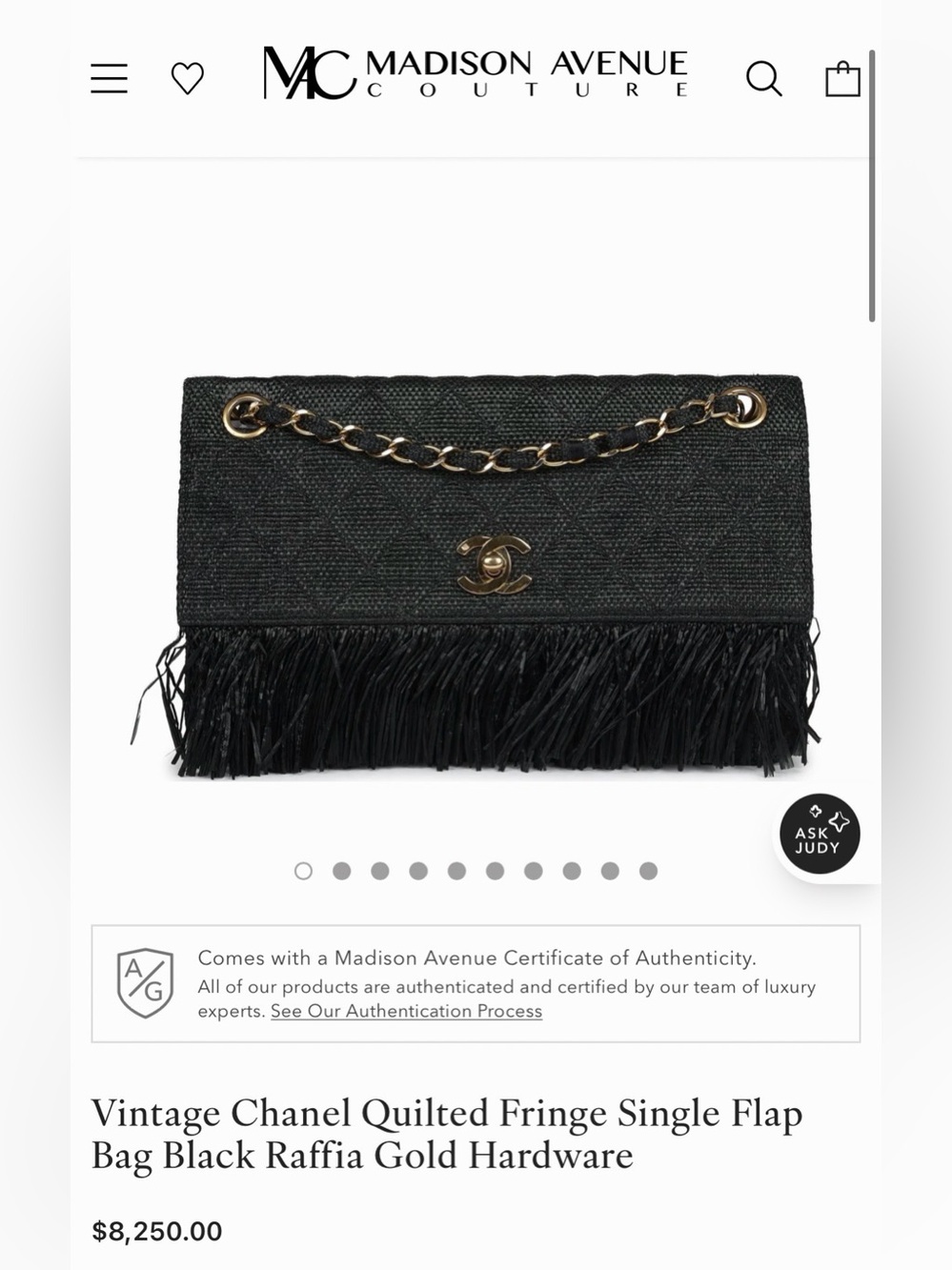 Chanel ultra rare 90s Quilted Fringe Black Raffia with 24k plated Gold Hardware - Picture 2 of 11